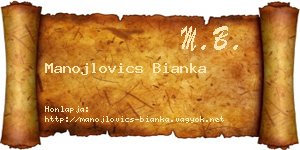 Manojlovics Bianka névjegykártya